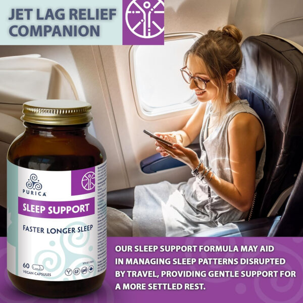 PURICA Vegan Sleep Support Supplement - 60 Capsules with Organic Ashwagandha & Reishi Mushroom - Image 6
