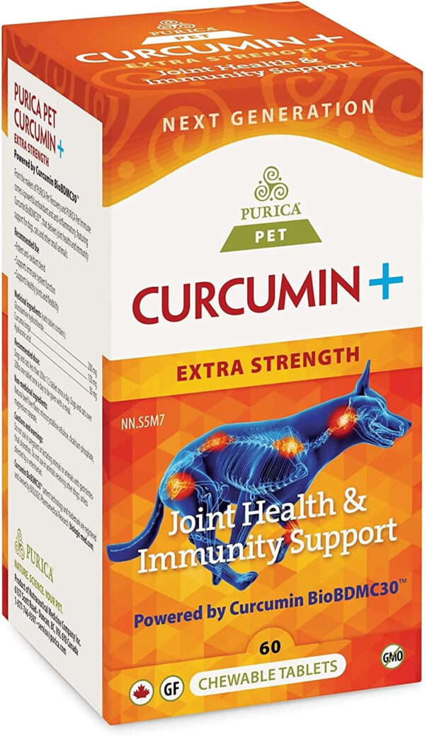 PURICA Pet - Curcumin Extra Strength, 60 Chewable Tablets - Joint Health & Immunity Support