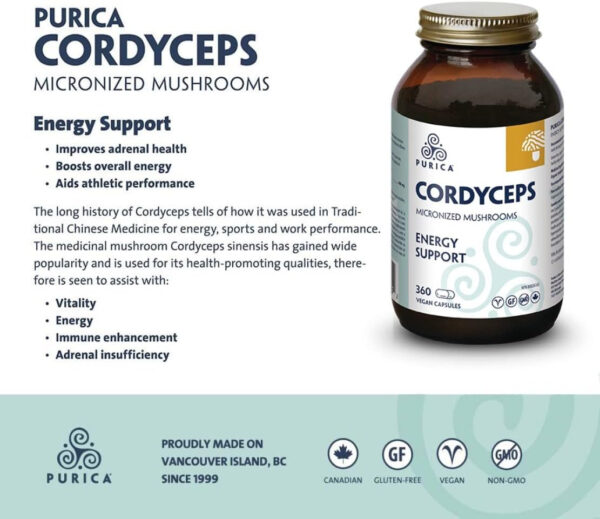 PURICA Cordyceps Sinensis Capsules - 360ct for Enhanced Immune & Energy Support, Kidney Health, Adult Immune Booster, Organic Mushroom Extract, Supplement for Stamina & Vitality - Image 7