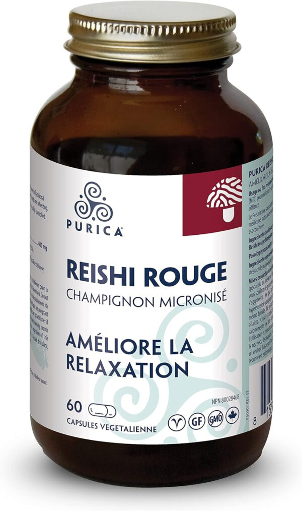 PURICA - Red Reishi - Micronized Mushrooms - Relaxation Support (60 Count (Pack of 1)) - Image 5