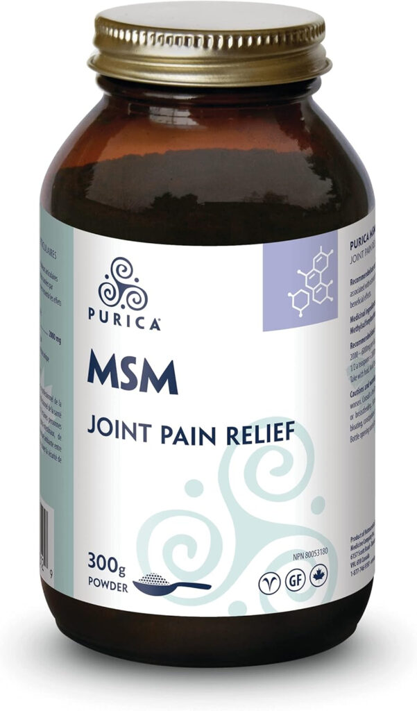 PURICA - MSM Methylsulfonylmethane, 300g Powder - Helps to Relieve Joint and Knee Pain - Helps Support Cartilage Health