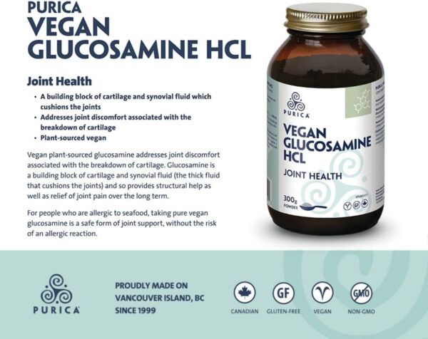 PURICA Glucosamine Hydrochloride Powder, 300g - Enhanced Joint Support, High Absorption Formula for Men & Women, Supports Cartilage & Joint Health, Easy to Mix - Image 4