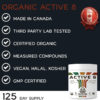 Active 8 Mushroom Extract Powder 125 grams of Organic Lion's Mane, Reishi, Cordyceps, Maitake, Shiitake, Turkey Tail, Chaga, and Himematsutake - Performance Supplement - Image 5