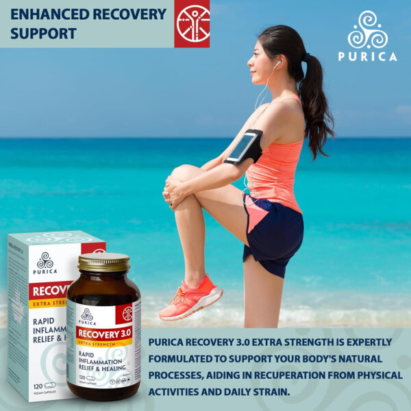 PURICA Recovery 3.0 Extra Strength - 120 Capsules for Enhanced Healing & Inflammation Support, Magnesium-Rich Formula, Ashwagandha Infused, Vitamin C Enhanced - Image 3