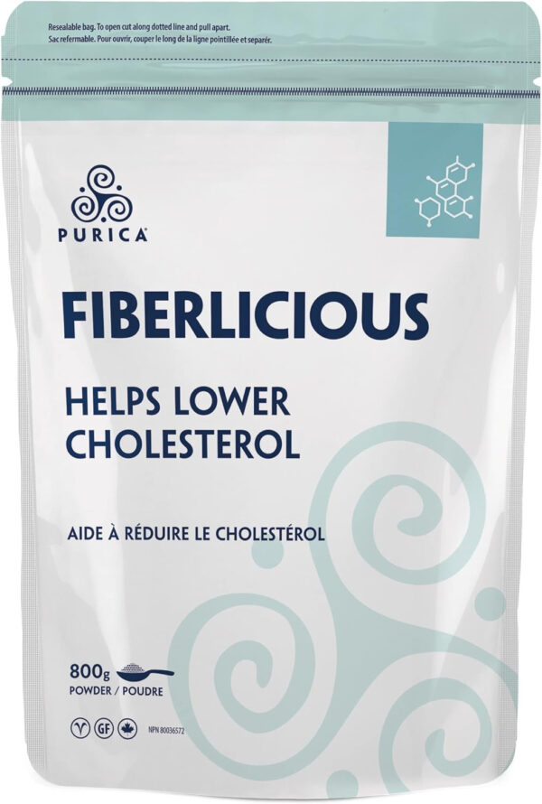 PURICA Fiberlicious - Chicory Root Inulin Fibre 800g - Taste-Free Prebiotic Fiber Powder for Digestive Support, Promotes Beneficial Gut Flora, Made with Pure Chicory Root for Cholesterol Management
