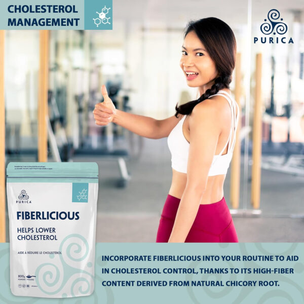 PURICA Fiberlicious - Chicory Root Inulin Fibre 800g - Taste-Free Prebiotic Fiber Powder for Digestive Support, Promotes Beneficial Gut Flora, Made with Pure Chicory Root for Cholesterol Management - Image 6