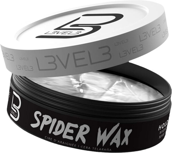 L3VEL3 Spider Wax - Innovative Fiber Formula - Delivers Long Lasting and Strong Hold - Creates Texture and Adds Medium Shine - Provides Messy, Modern Look - Washes Out Easily - Flake Free - 150 ml