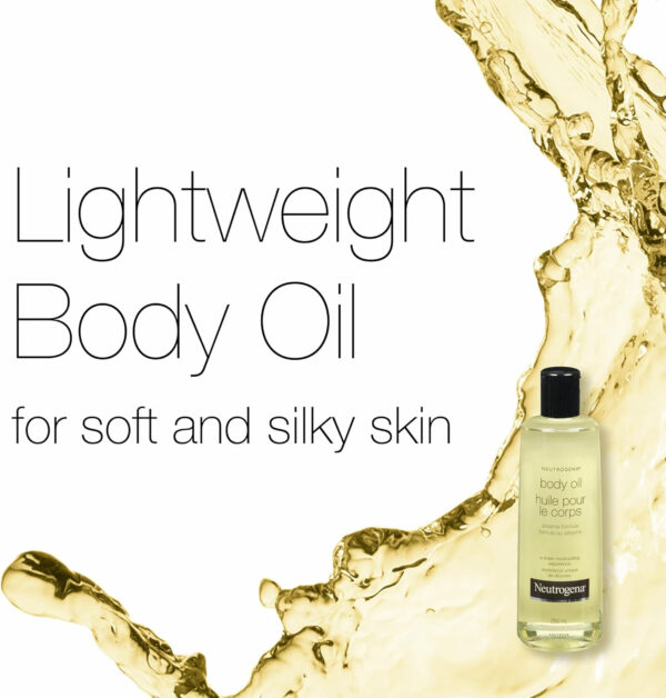 Neutrogena Body Oil Light Sesame Formula, Dry Skin Moisturizer & Hydrating Body Massage Oil, for Radiant & Healthy Looking Glow, Nourishing Bath Oil for Sheer Moisture, 250mL - Image 5