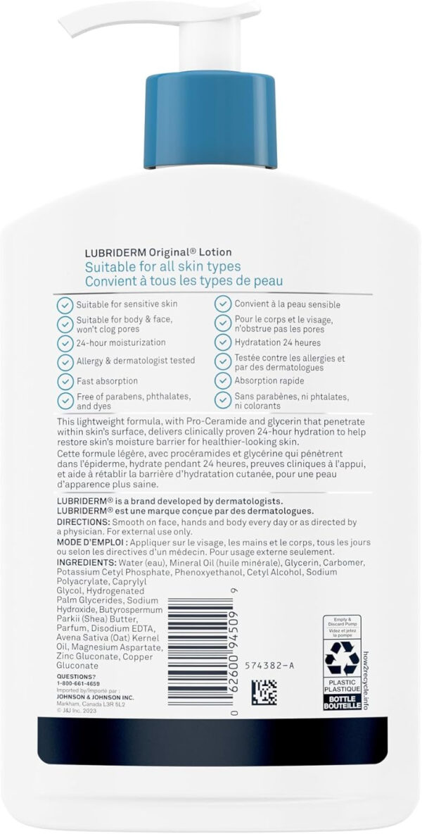 Lubriderm Original Moisture Body Lotion, 480ml - Image 3