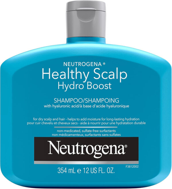 Neutrogena Moisturizing Healthy Scalp Hydro Boost Shampoo for Dry Hair and Scalp, with Hydrating Hyaluronic Acid, pH-Balanced, Paraben & Phthalate-Free, Color-Safe, 354 ml