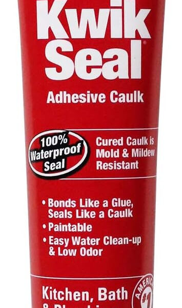 Kwik Seal 7079818001 Kitchen & Bath Adhesive Latex Caulk, White, 5.5 Fl Oz