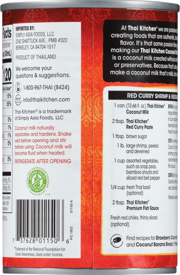 Thai Kitchen, Premium Unsweetened, Coconut Milk, 400ml - Image 5