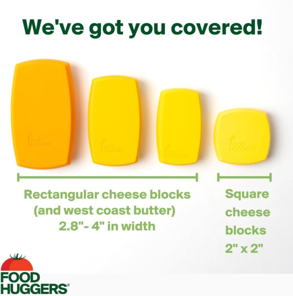 Food Huggers Cheese Huggers Set of 4 Reusable Silicone Savers | Cheese Paper Alternative | Store Cheddar, Swiss, Colby Jack and More - Image 4