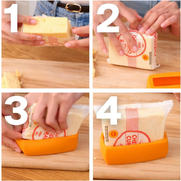 Food Huggers Cheese Huggers Set of 4 Reusable Silicone Savers | Cheese Paper Alternative | Store Cheddar, Swiss, Colby Jack and More - Image 6
