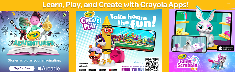 Learn, play, and create with Crayola apps
