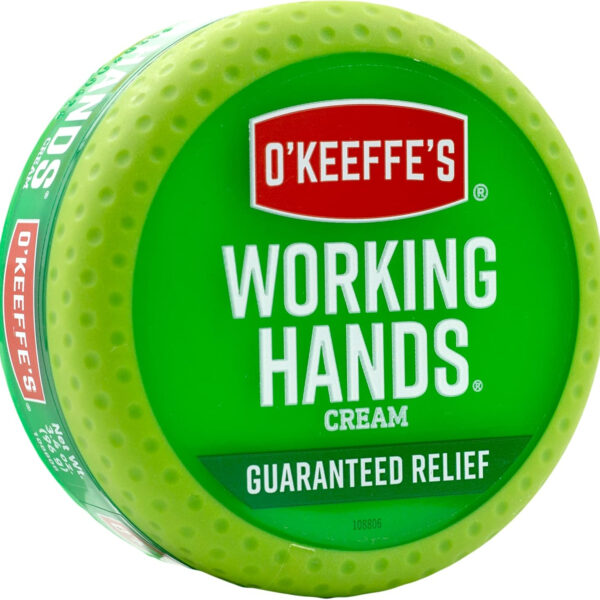 O'Keeffe's Working Hands Hand Cream, 3.4 Ounce Jar, Orange/Green