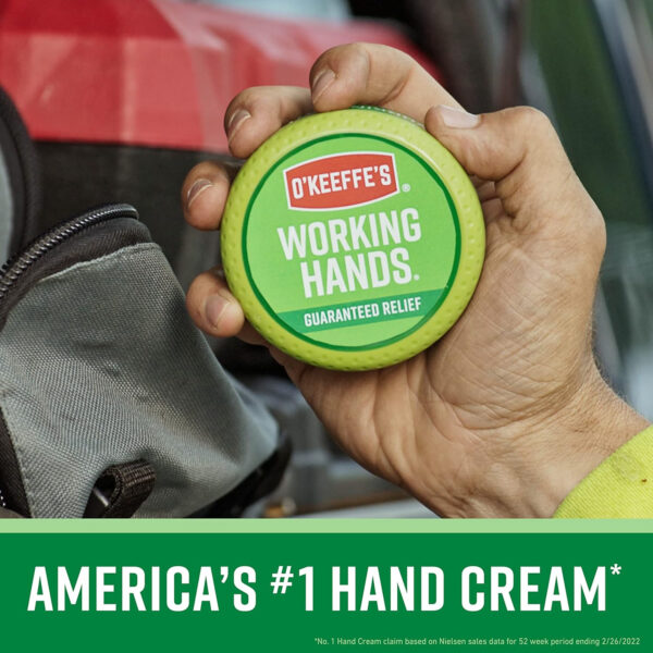 O'Keeffe's Working Hands Hand Cream, 3.4 Ounce Jar, Orange/Green - Image 5