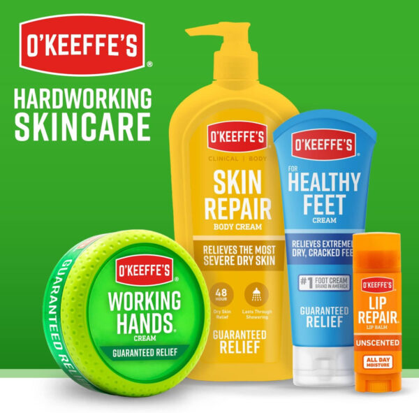 O'Keeffe's Working Hands Hand Cream, 3.4 Ounce Jar, Orange/Green - Image 7