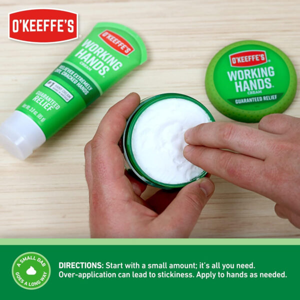 O'Keeffe's Working Hands Hand Cream, 3.4 Ounce Jar, Orange/Green - Image 8