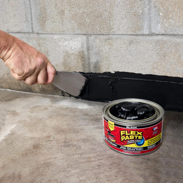 Flex Paste - All Purpose Rubberized Waterproof Paste Indoor & Outdoor Repairs Spread, Shape, Form & Seal Gaps, Cracks, Holes Paintable Great for Roofs, Foundation, Drywall, White, 1 lb (454 g) - Image 3