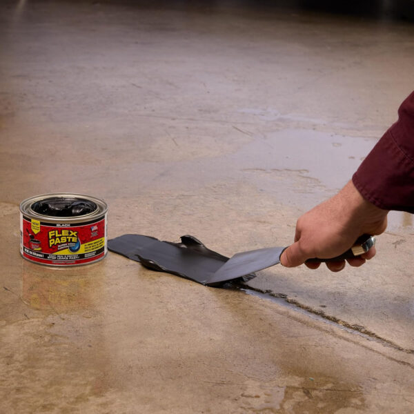 Flex Paste - All Purpose Rubberized Waterproof Paste Indoor & Outdoor Repairs Spread, Shape, Form & Seal Gaps, Cracks, Holes Paintable Great for Roofs, Foundation, Drywall, White, 1 lb (454 g) - Image 5