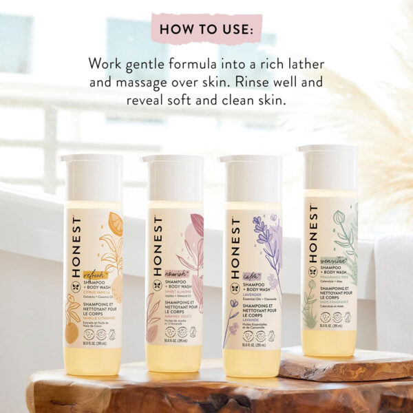 The Honest Company 2-in-1 Cleansing Shampoo + Body Wash | Gentle for Baby | Naturally Derived, Tear-free, Hypoallergenic | Citrus Vanilla Refresh, 18 fl oz - Image 7