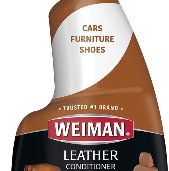 Weiman Leather Cleaner and Conditioner UV Protection Help Prevent Cracking or Fading For Leather Couch Car Seat Shoe Purse - 12 Ounces