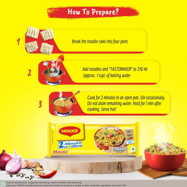 Maggi 2-Minute Noodles Masala, 70g (Pack of 12) - Image 6