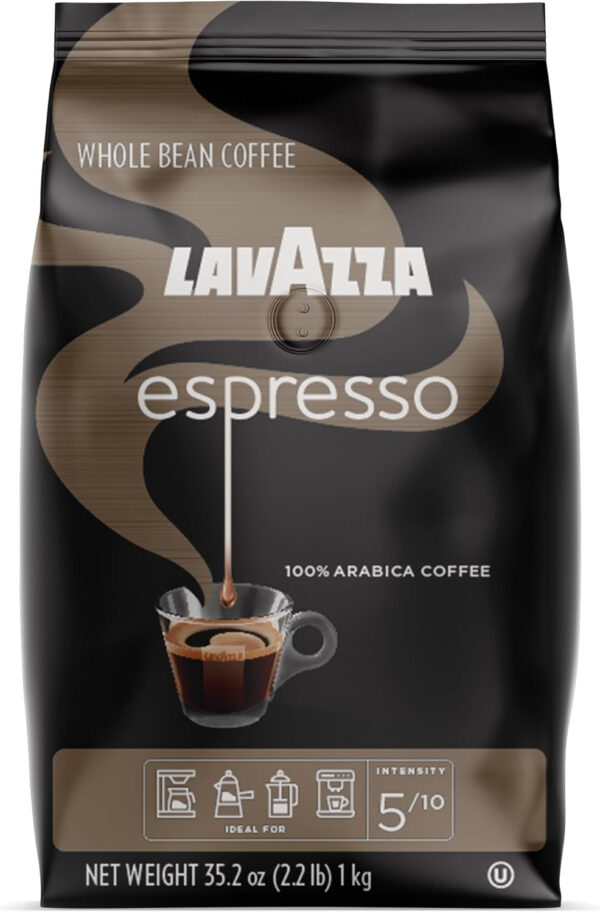 Lavazza Espresso Italiano Whole Bean Coffee Blend - Medium Roast, 1KG Bag of Coffee - Premium Quality, Non-GMO, 100% Arabica, Rich Bodied, Fruity and Floral