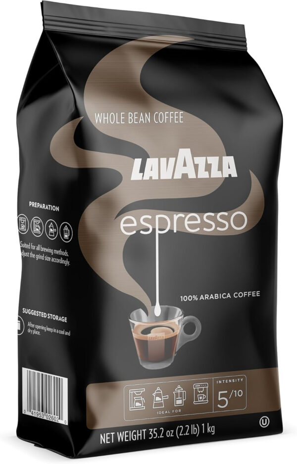 Lavazza Espresso Italiano Whole Bean Coffee Blend - Medium Roast, 1KG Bag of Coffee - Premium Quality, Non-GMO, 100% Arabica, Rich Bodied, Fruity and Floral - Image 4