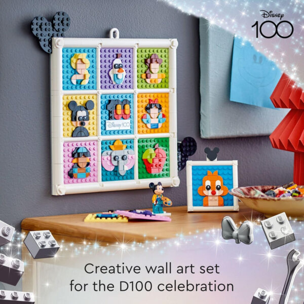 LEGO Disney 100 Years of Disney Animation Icons 43221 Buildable Disney Toy with Mickey Mouse Minifigure, Disney Classic Wall Art, Fun Toys for Kids Ages 6+ - Image 3