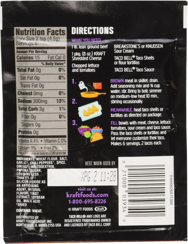 Taco Bell Taco Seasoning Mix 1oz (6 Packets) by Taco Bell - Image 3