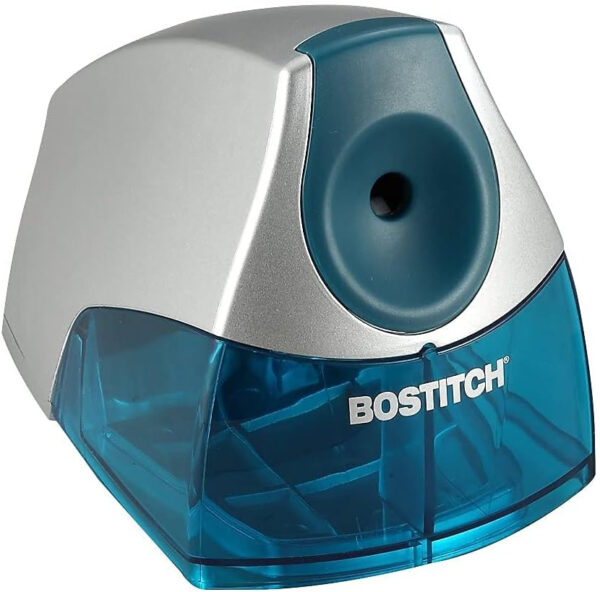 Bostitch Office Personal Electric Pencil Sharpener, Powerful Stall-Free Motor, High Capacity Shavings Tray, Blue - Image 3