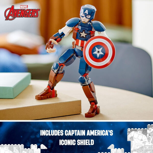 LEGO Marvel Captain America Construction Figure 76258 Buildable Marvel Action Figure, Posable Marvel Collectible with Attachable Shield for Play and Display, Avengers Toy for Boys and Girls Ages 8-12 - Image 4
