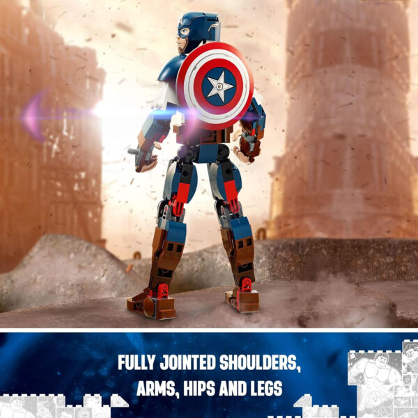 LEGO Marvel Captain America Construction Figure 76258 Buildable Marvel Action Figure, Posable Marvel Collectible with Attachable Shield for Play and Display, Avengers Toy for Boys and Girls Ages 8-12 - Image 5