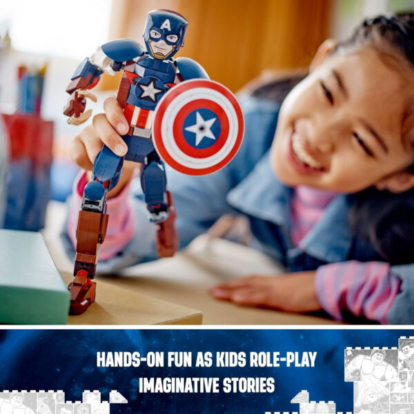 LEGO Marvel Captain America Construction Figure 76258 Buildable Marvel Action Figure, Posable Marvel Collectible with Attachable Shield for Play and Display, Avengers Toy for Boys and Girls Ages 8-12 - Image 6