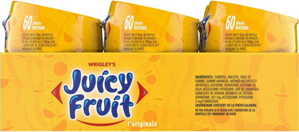 JUICY FRUIT, Fruit Flavoured Chewing Gum, 60 Pieces, 6 Bottles - Image 6