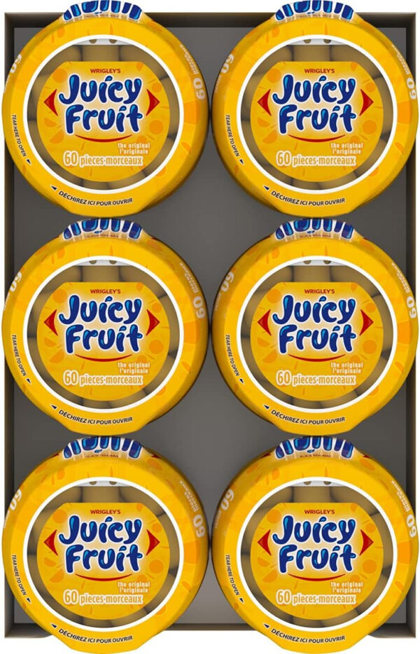 JUICY FRUIT, Fruit Flavoured Chewing Gum, 60 Pieces, 6 Bottles - Image 11