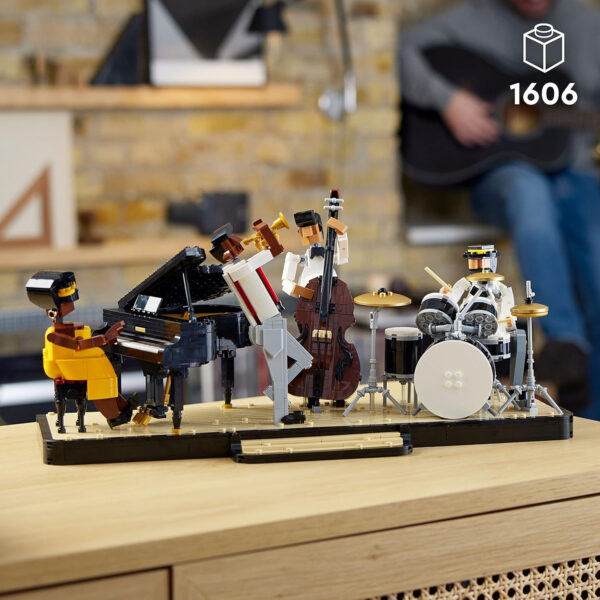 LEGO Ideas Jazz Quartet, Building Set for Adults Featuring Buildable Stage with 4 Band Musician Figures, Includes Piano, Double Bass, Trumpet, and Drum Kit Instruments, Great for Home Display, 21334 - Image 3