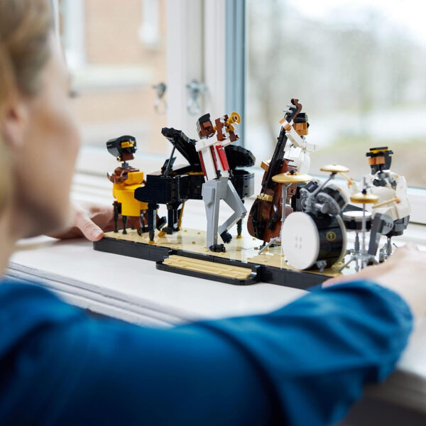 LEGO Ideas Jazz Quartet, Building Set for Adults Featuring Buildable Stage with 4 Band Musician Figures, Includes Piano, Double Bass, Trumpet, and Drum Kit Instruments, Great for Home Display, 21334 - Image 5