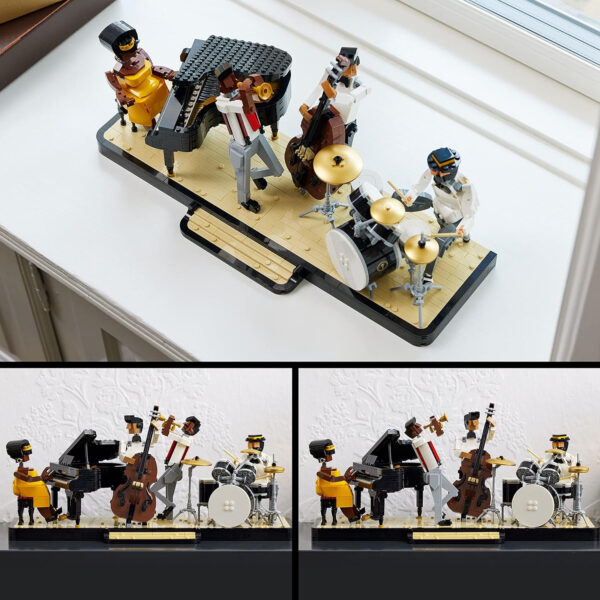 LEGO Ideas Jazz Quartet, Building Set for Adults Featuring Buildable Stage with 4 Band Musician Figures, Includes Piano, Double Bass, Trumpet, and Drum Kit Instruments, Great for Home Display, 21334 - Image 6