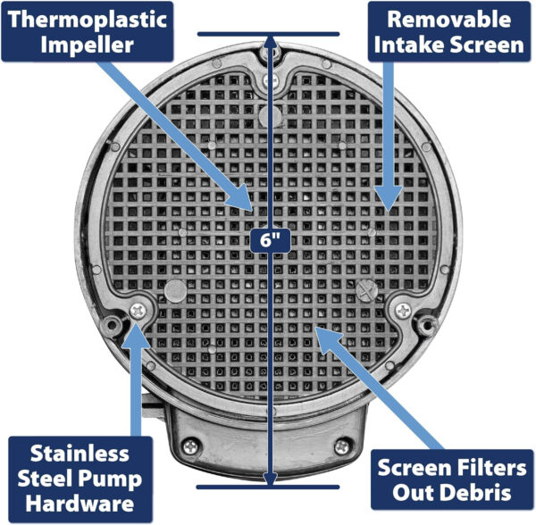 Superior Pump 91570 3300GPH Thermoplastic Submersible Utility Pump with 10-Foot Cord, 1/2 HP - Image 5