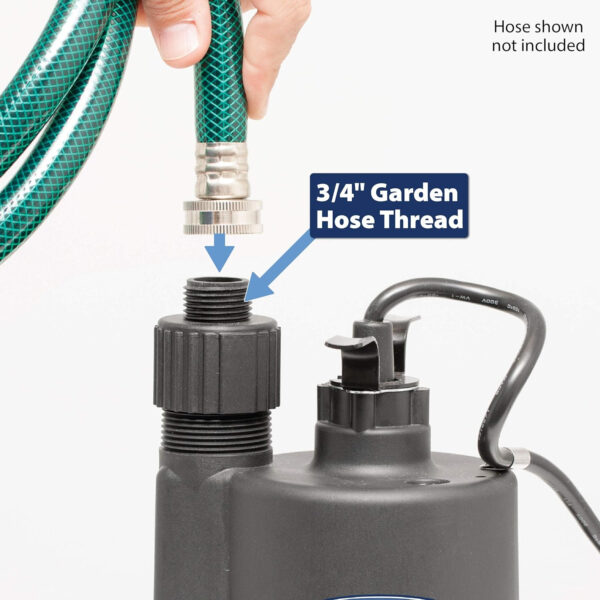 Superior Pump 91570 3300GPH Thermoplastic Submersible Utility Pump with 10-Foot Cord, 1/2 HP - Image 9