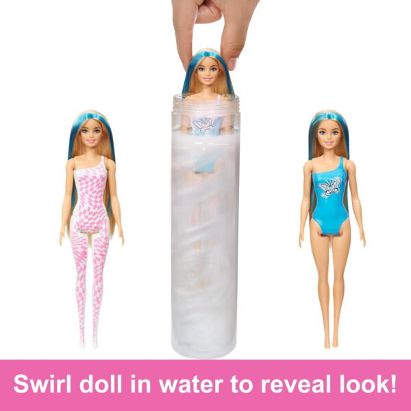 Barbie Color Reveal Doll & Accessories with 6 Unboxing Surprises, Rainbow-Inspired Series with Color-Change Bodice, 1960s Theme - Image 4