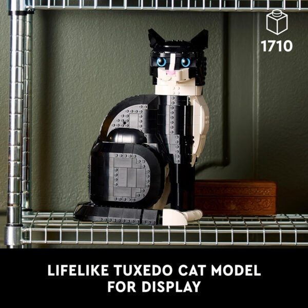 LEGO Ideas Tuxedo Cat, Home Décor, Cat Gift Idea for Animal-Lovers, Cat Lover Gifts, Collectible Model, Creative Activity, Building Set for Adults, 21349 - Image 3