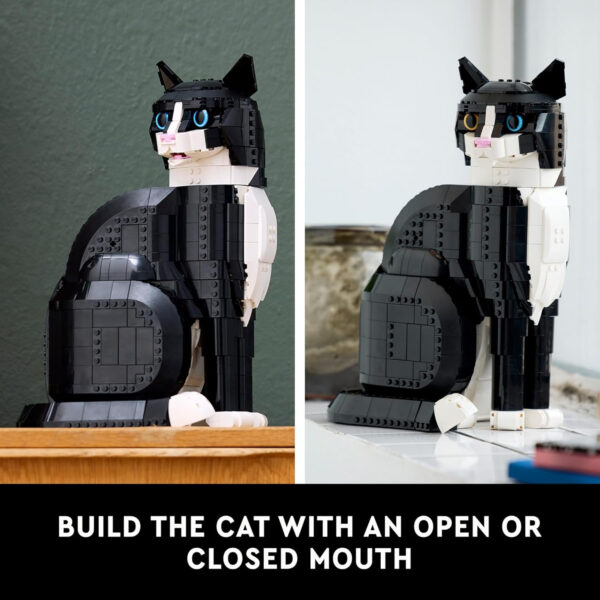 LEGO Ideas Tuxedo Cat, Home Décor, Cat Gift Idea for Animal-Lovers, Cat Lover Gifts, Collectible Model, Creative Activity, Building Set for Adults, 21349 - Image 6