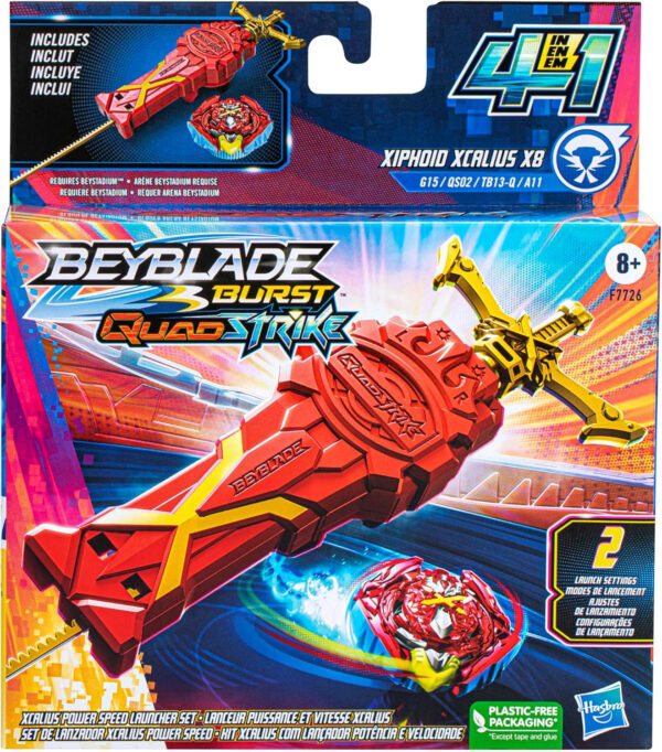 Beyblade Burst QuadStrike Xcalius Power Speed Launcher Pack, Battle Game Set with Xcalius Power Speed Launcher and Right-Spin Battling Top Toy - Image 4