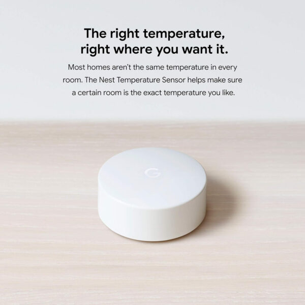 Google Nest Temperature Sensor - Nest Thermostat Sensor - Nest Sensor That Works with Nest Learning Thermostat and Nest Thermostat E - Smart Home, White - Image 4