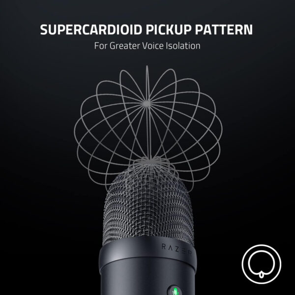 Razer Seiren V2 X USB Condenser Microphone for Streaming and Gaming on PC: Supercardioid Pickup Pattern - Integrated Digital Limiter - Mic Monitoring and Gain Control - Built-in Shock Absorber - Image 4