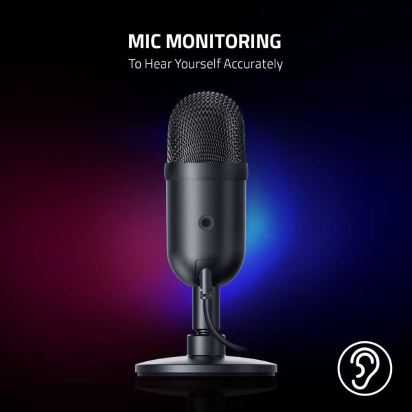 Razer Seiren V2 X USB Condenser Microphone for Streaming and Gaming on PC: Supercardioid Pickup Pattern - Integrated Digital Limiter - Mic Monitoring and Gain Control - Built-in Shock Absorber - Image 6